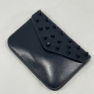 Modern black leather mini purse